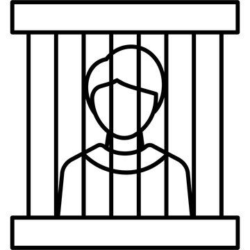 person behind bars black outline clip art preview