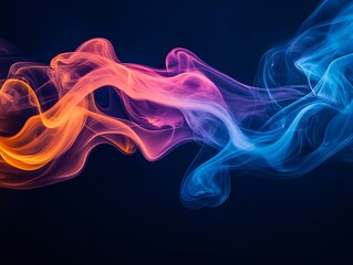 Obraz premium Colorful smoke swirls, dark background (3)