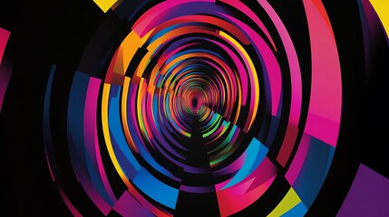 Obraz premium Abstract colorful tunnel graphic design