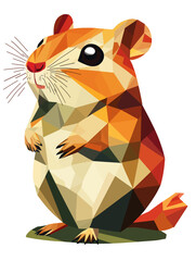 Modern Geometric Hamster Illustration – Polygonal Abstract Animal Art