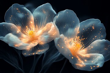 Obraz premium digital flower made with crystal or plastic 