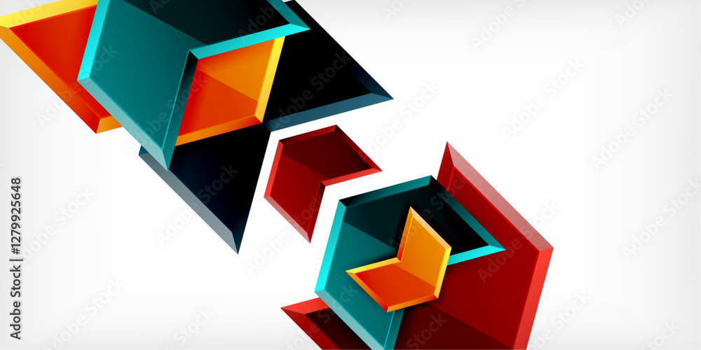 Poster vector 3d arrow techno design template
