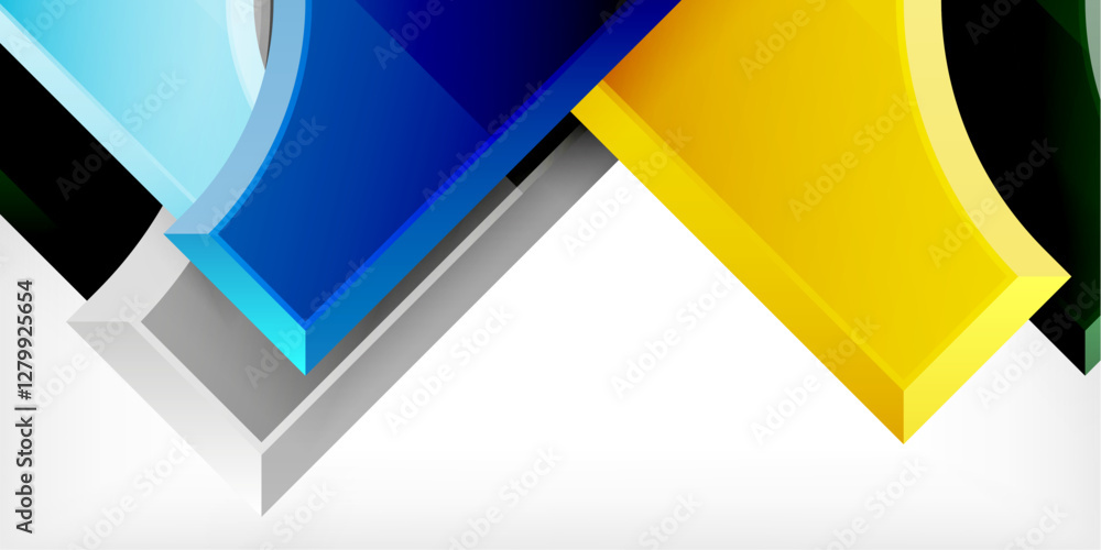 Poster geometric design abstract background - circles and triangles