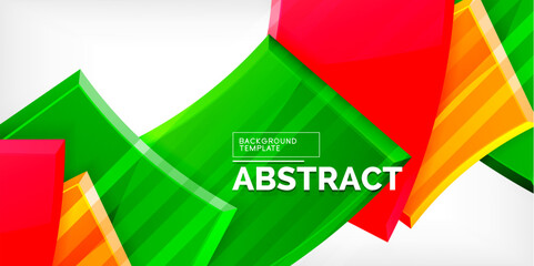 Round 3d shapes, plates background. Creative composition design template