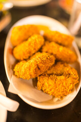 Thai deep fritters shrimp pancake. Fried Shrimp paste balls donut