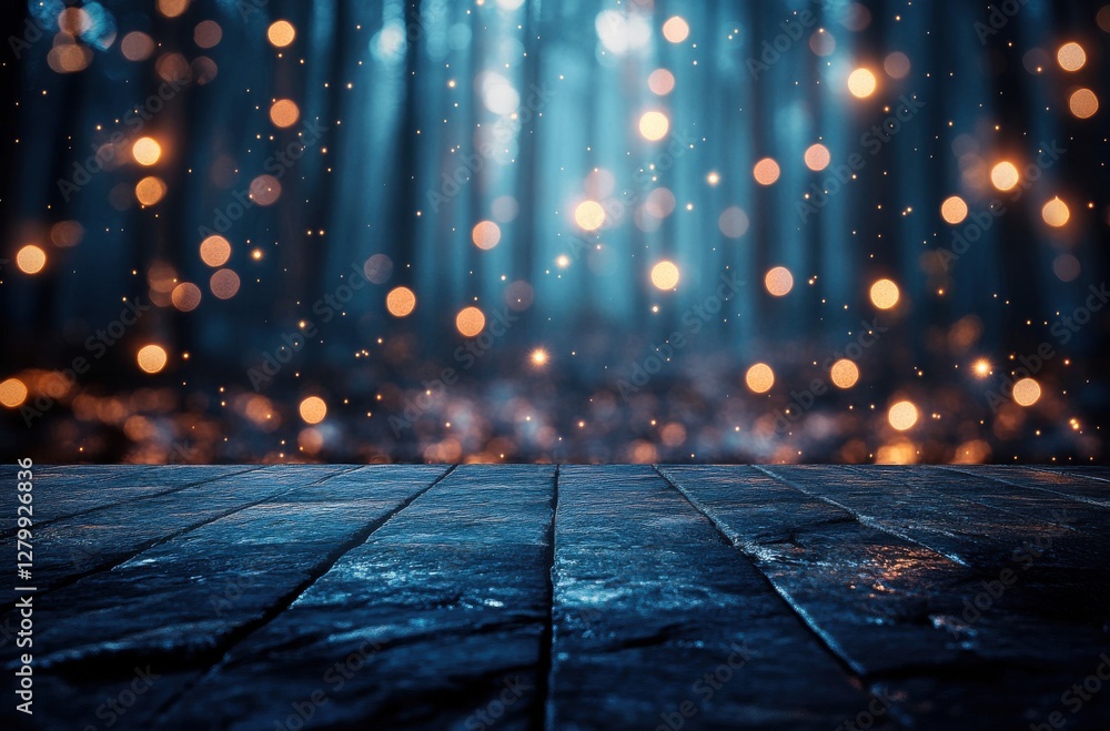 Aufkleber enchanting forest with soft glowing lights and dreamy bokeh effect creating a magical atmosphere for
