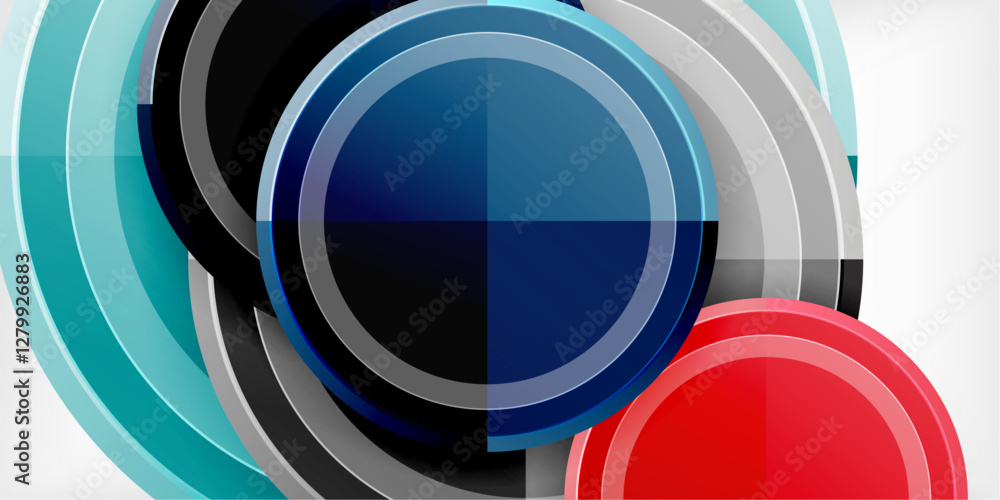 Poster geometric design abstract background - circles
