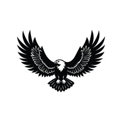 Eagle Soaring in the Sky on White Background – Majestic Bird of Prey in Flight Adobe Illustrator Artwork