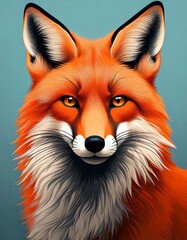 Obraz premium Fox with simple design