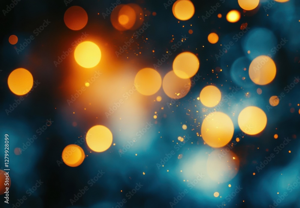 Poster ethereal bokeh effect with warm and cool tones creating an enchanting abstract background for variou