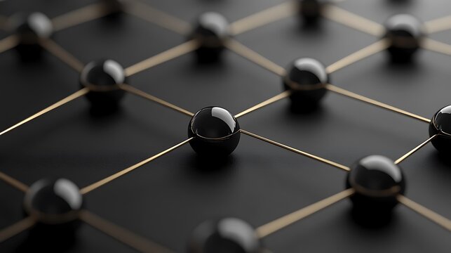 Black spheres network connection