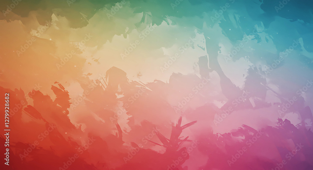 Poster rainbow wash: textured abstract with vibrant gradients - a dynamic composition with blended colors a