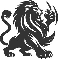 A lion slashing with its claws extended vector