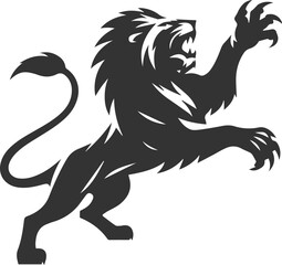 A lion slashing with its claws extended vector