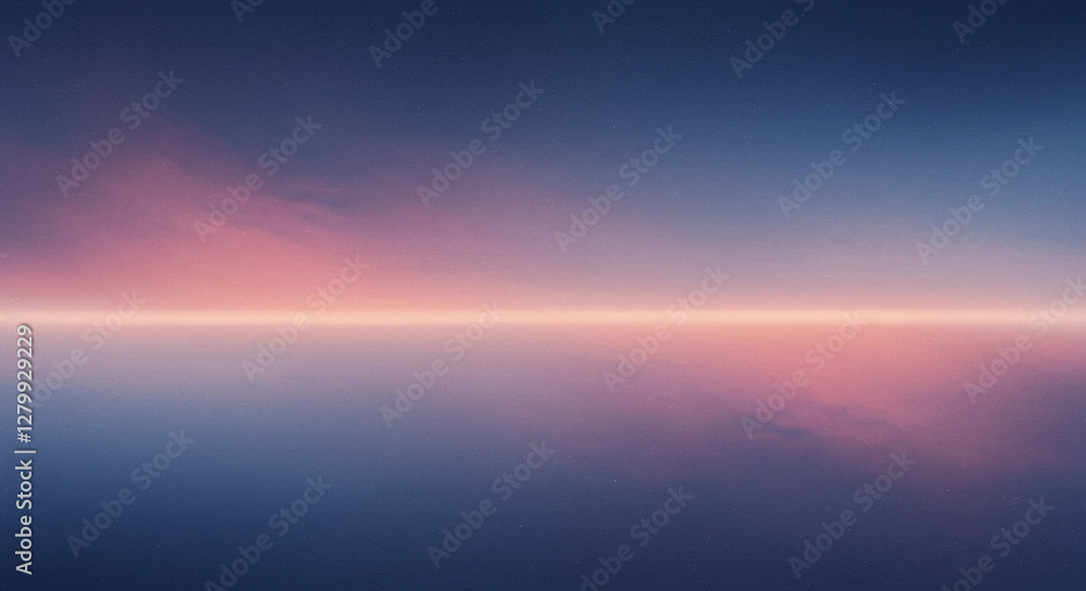 Aufkleber mirrored horizon: gradient sky and reflective surface - a minimalist scene with blended blues and pi