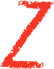 Z Letter Hand Drawn Crayon Alphabet