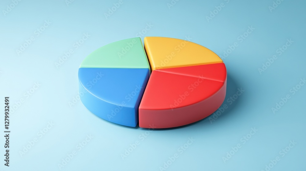Aufkleber colorful pie chart model on a blue background showcasing data visualization and analysis