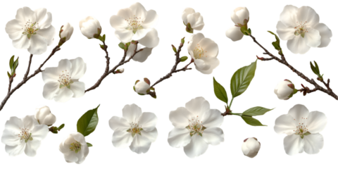 white spring flowers