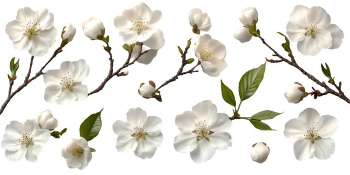 white spring flowers