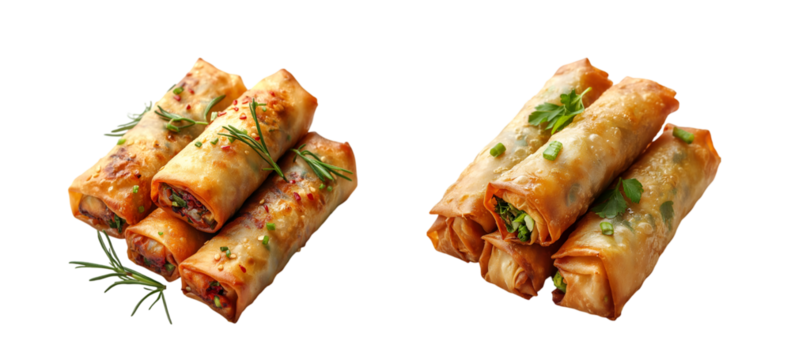 Spring rolls isolated on white background

