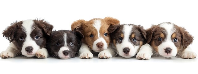 Obraz premium Cute Border Collie Puppies Laying