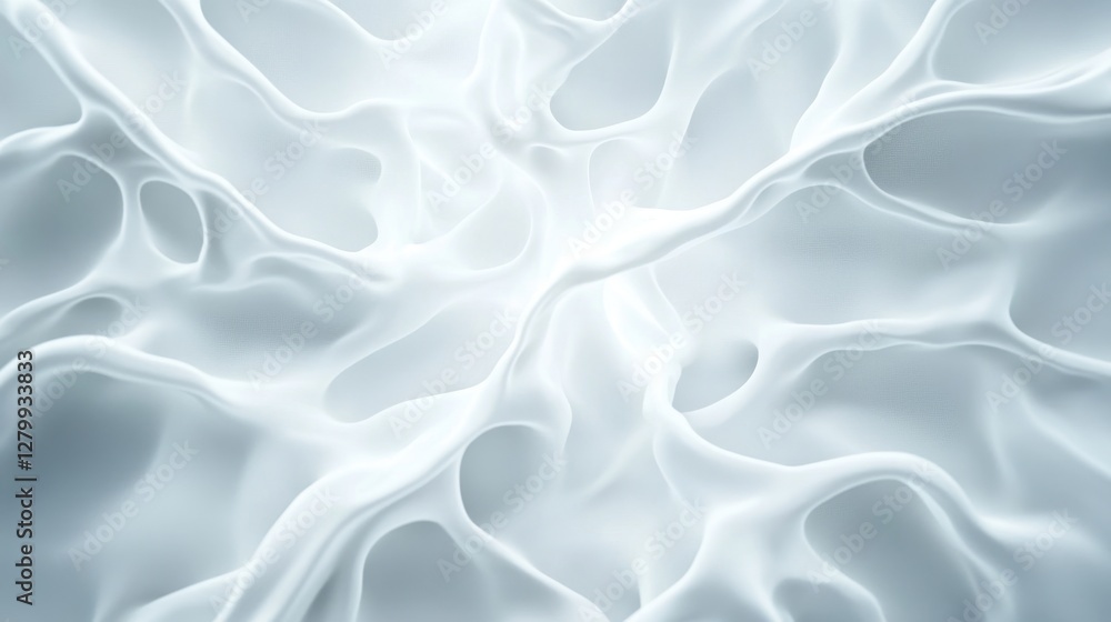 Poster an abstract background of flowing white fabric creating a soft and ethereal appearance.