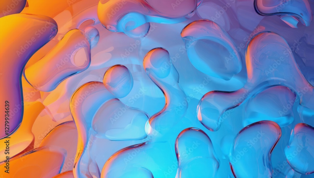 Poster abstract colorful liquid forms, dynamic background, design element