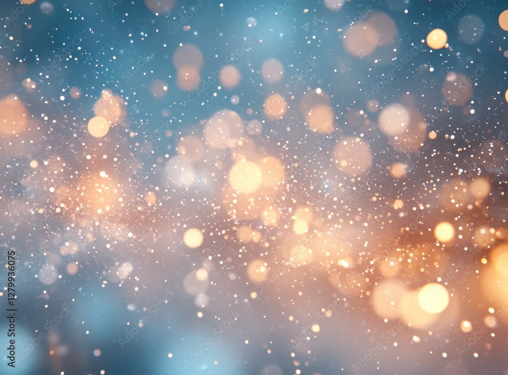 Poster magical snowfall background with soft bokeh effect creating a dreamy and ethereal winter scene in ge
