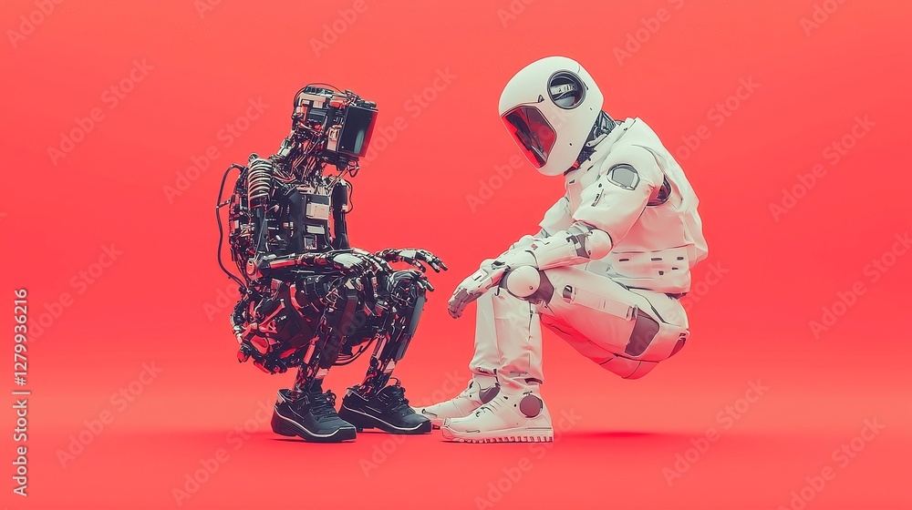 Poster ethical ai deployment guide, a resource for implementing ai responsibly, featuring minimalist vector