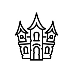 haunted house icon vector, line style icon