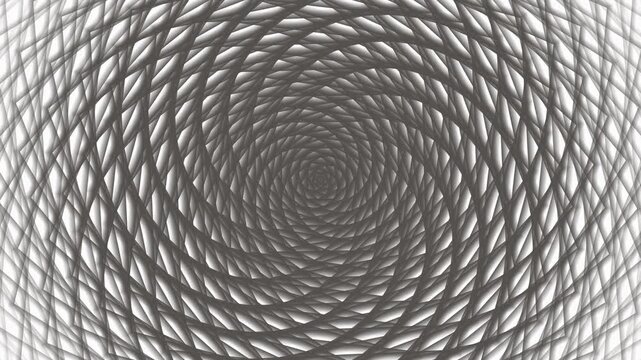 Intricate Abstract Design with a Spiral Pattern,  features a mesmerizing spiral pattern created by overlapping lines in shades of gray.