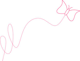 Butterfly with Dotted Line