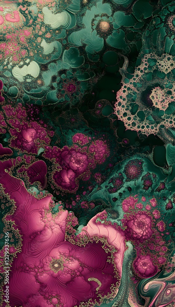 Aufkleber abstract fractal patterns reveal beautiful colors and textures in a composition
