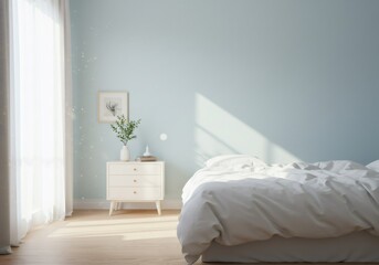 Bright Minimalist Bedroom Interior Design with Sunlight