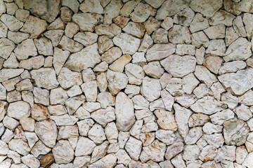 A wall made of white limestone, background and texture
