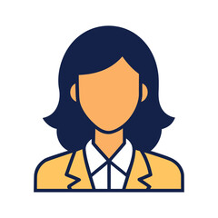 Business woman in yellow suit icon