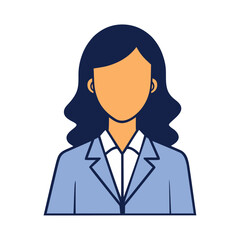 Business woman in light blue suit icon