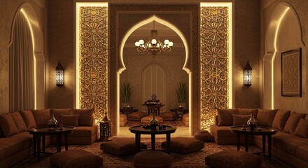 Islamic Living Room - Elegant Architectural Harmony