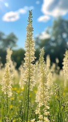 Fototapeta premium Sunny meadow wildflowers, close-up, nature, background. Possible use floral display