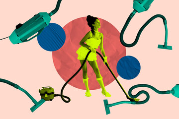 Sketch design photo collage of french aristocracy feather accessory elegance young sexy lady stand...