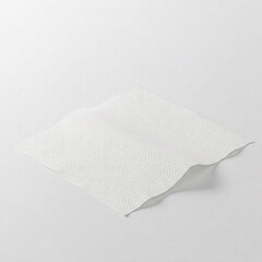 close up of a paper napkin on white background  front view