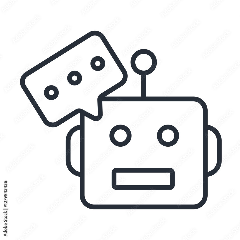 Poster chatbot icon. vector.editable stroke.linear style sign for use web design,logo.symbol illustration.