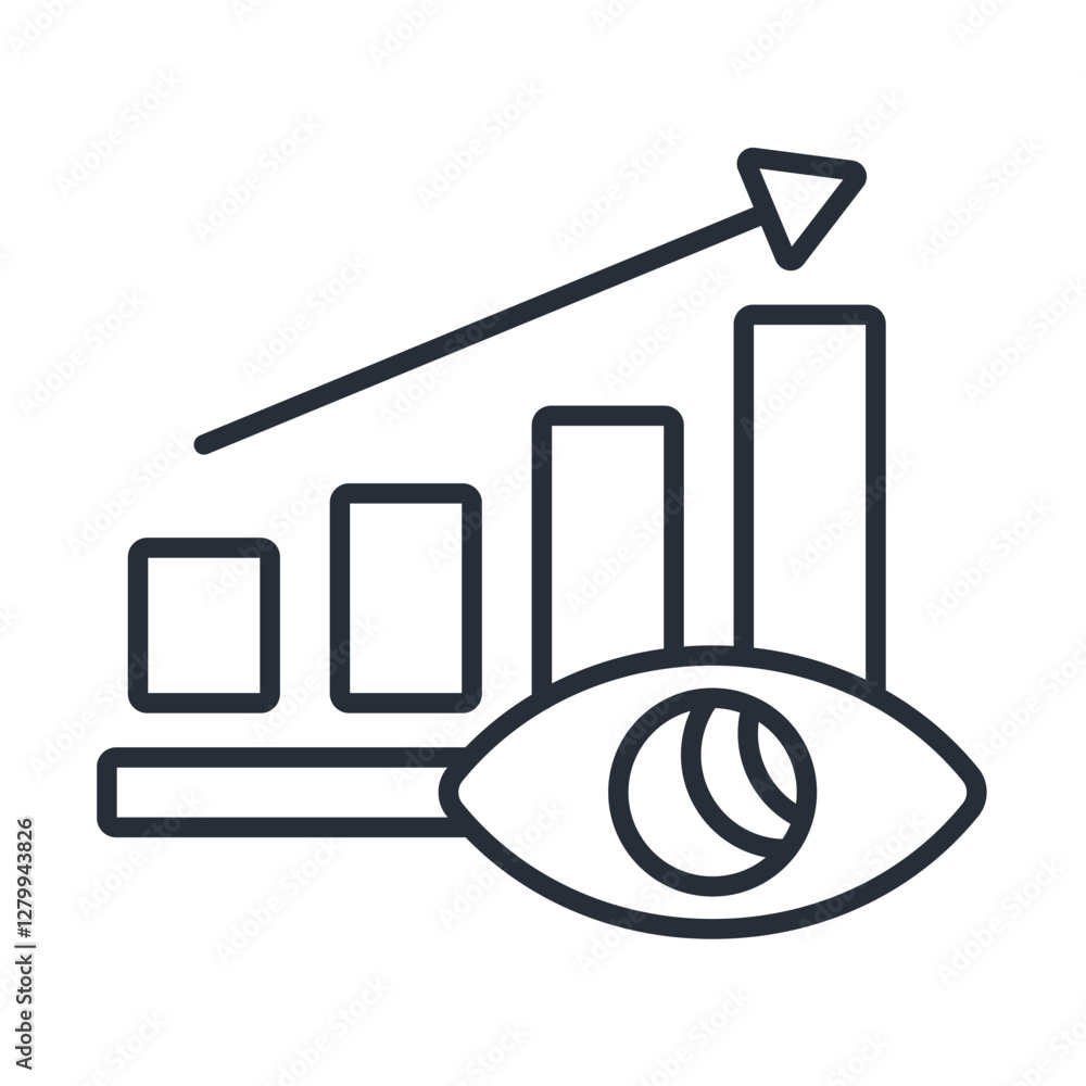 Poster predictive analytics icon. vector.editable stroke.linear style sign for use web design,logo.symbol i
