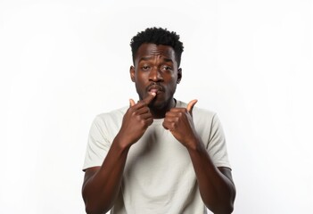 portrait of a man doing thumbs up
