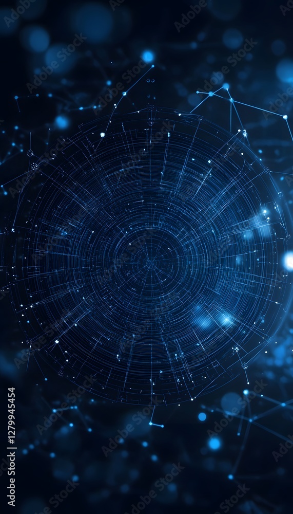 Poster a futuristic illustration of interconnected data networks and connections