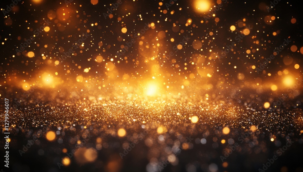 Poster sparkling golden glitter background with bokeh effect creating a magical and festive atmosphere for 