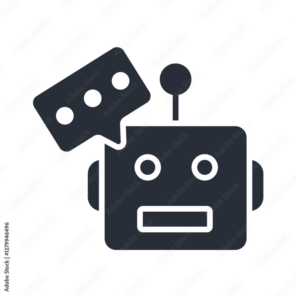Poster chatbot icon. vector.editable stroke.linear style sign for use web design,logo.symbol illustration.