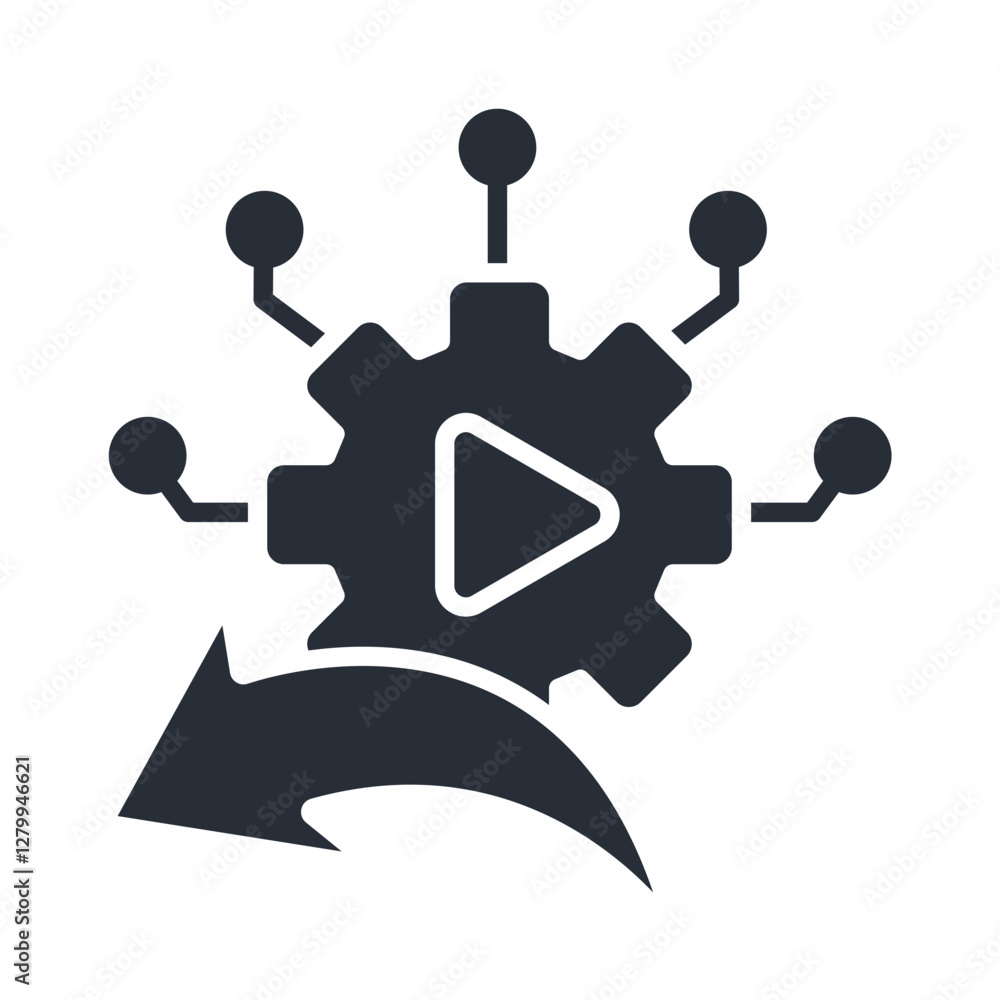 Poster automation icon. vector.editable stroke.linear style sign for use web design,logo.symbol illustratio