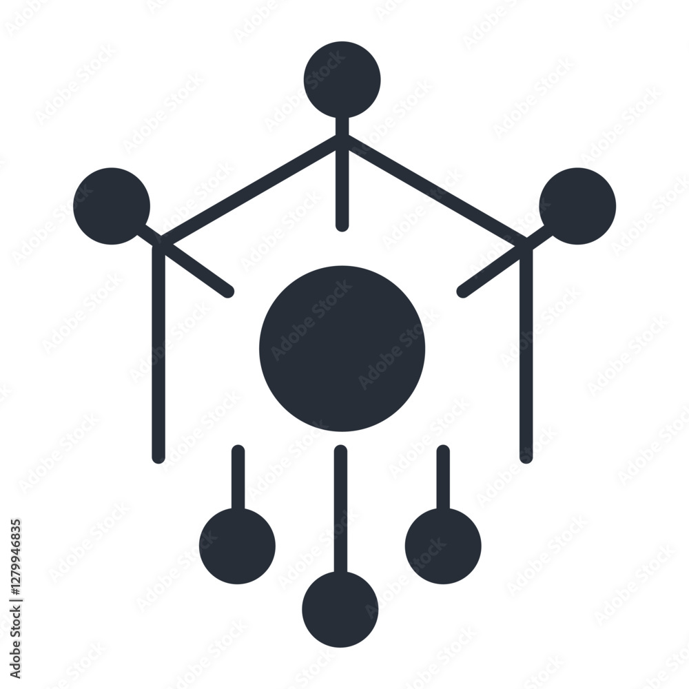 Poster neural network icon. vector.editable stroke.linear style sign for use web design,logo.symbol illustr