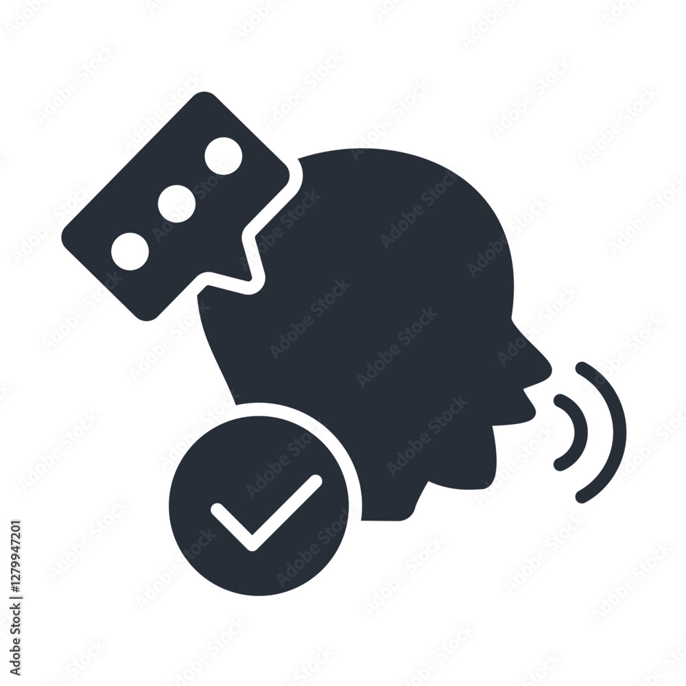 Poster speech recognition icon. vector.editable stroke.linear style sign for use web design,logo.symbol ill